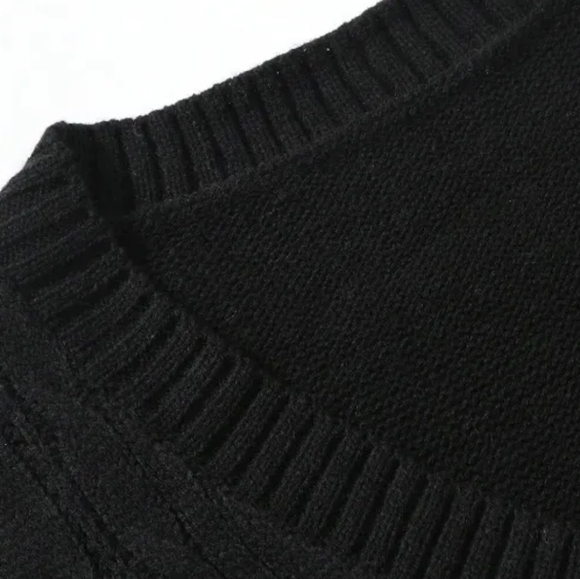 Mens V-Neck Knitted Sweater Sleeveless Pullover Knitwear Vest  - Picture 3 of 7